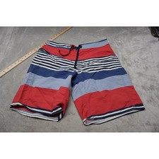 Patagonia Board Shorts Mens 33 Red Striped Wavefarer Swim Surfing Beachwear Pool