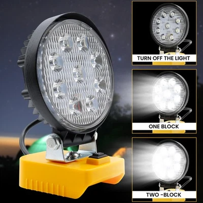 Flashlight Cordless LED Work Light For Dewalt 18V MAX Li-Ion Battery Outdoor