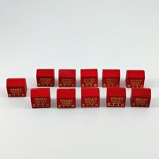 1947 Monopoly Grand Hotel Board Game Pieces Wooden Hotels Red Lot of 11 