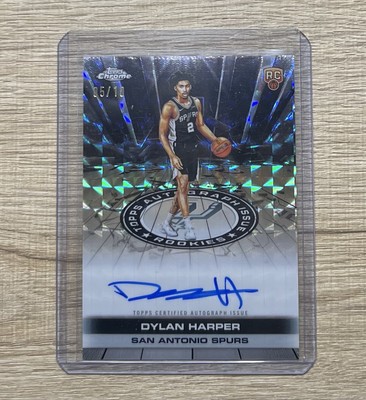 2025 TOPPS CHROME DYLAN HARPER BLACK GEOMETRIC AUTO 5/10 SPURS ROOKIE CLR MATCH