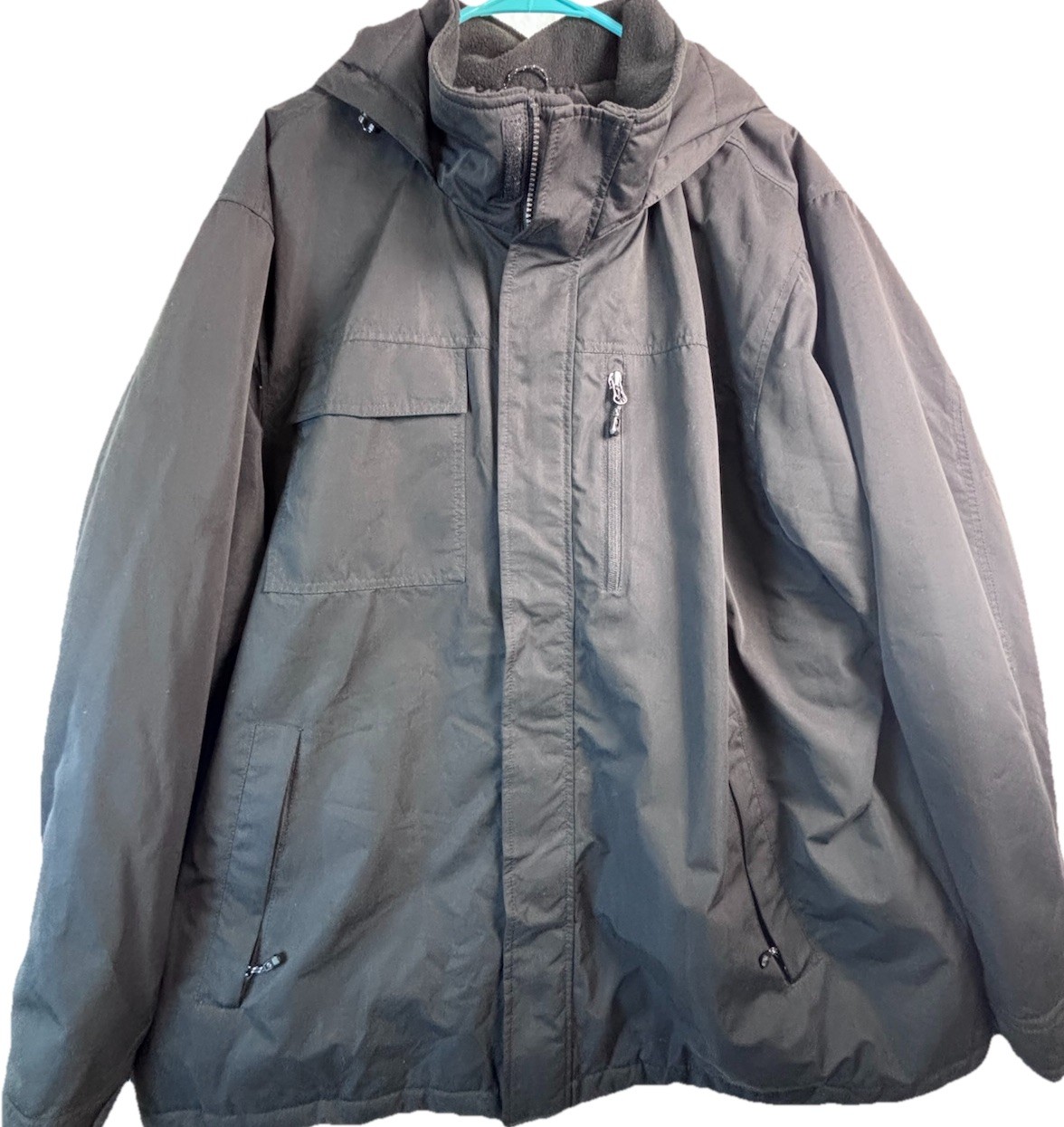 Swiss Tech Mens Hooded Jacket XXL Black Water-Resistant Lightweight Jscket