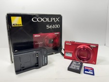 Nikon COOLPIX S6100 Super Red 16.0 MP Digital Camera - TESTED