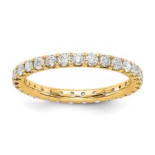 14k Yellow Gold Polished U-1 Ct Diamond Complete Eternity Band Ring Size 7