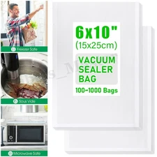 6"x10" Vacuum Sealer Bags Embossed Food Saver Storage Precut Package BPA Free US