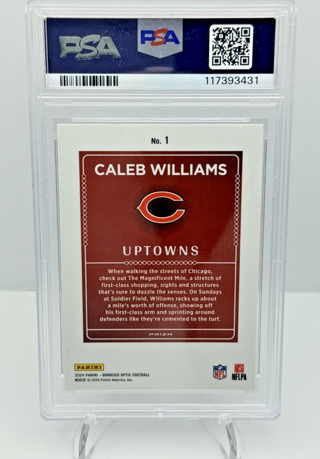 2024 Panini Donruss Optic - Uptowns Caleb Williams #1 (RC) PSA 9 view 2