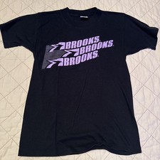 Vintage 90s Brooks Running T Shirt Women’s Size Small Made In USA Rare Black