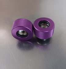 PrimoChill Rigid Compression Fitting 3/8" x 1/2" 2 Pack - Anodized Purple