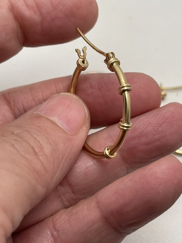 Bellissimo Cerchio Oro Giallo 18kt Italiano Diametro 30mm Largo 2mm - Foto 8 di 12