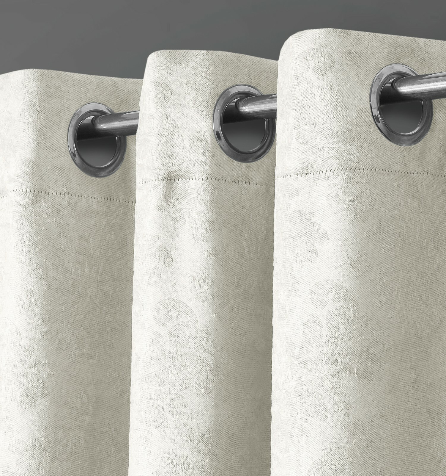 Damask Curtains Thermal DIMOUT Readymade Curtain Pair BLOCKOUT Embossed
