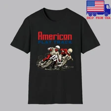 AMA Flat Track Motocross Motorcycles Men's Black Size S-5XL
