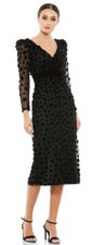Mac Duggal Gown Dress Womens Size 18 Black Floral Embellished Beaded 67856 $598