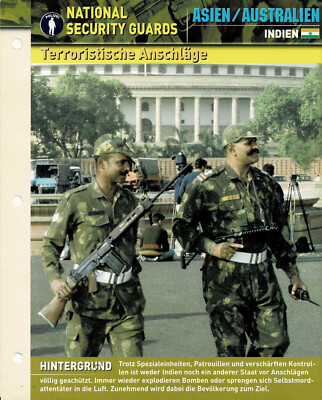 National Security Guards - Terroristsche Anschläge - Infokarte