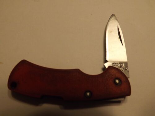 Zippo Brand Pocket 2 5/8 in Closed Pocket Knife Stainless Red Handle USA