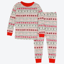 Burt's Bees Pajama Set Fair Isle Baby Toddler 4T 5T Tight Fit Cotton A4000