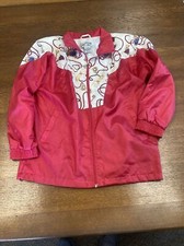 Vintage Women's Casual Aisle Windbreaker Size Large Pink White Trim