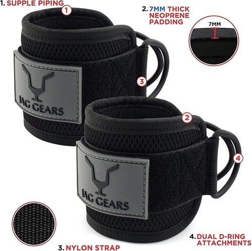 JAG Gym Ankle Strap for Body Workout, Leg Extensions and Lower Body Exercises - Picture 2 of 5