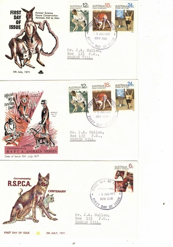 Australia 1971 Group of FDCs,cds BROKEN HILL NSW etc   ( 5 Covers)
