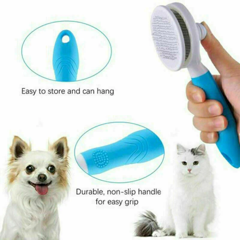 Pet Dog Cat Hair  Brush Grooming Slicker Self Cleaning For  Newfoundland - Image 3 of 4