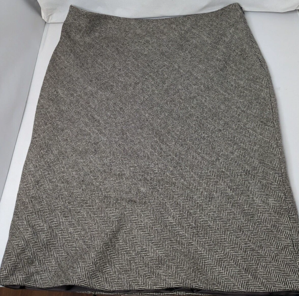 Falda De Colección Calvin Klein 50/50 Lana Alpaca Talla 10 Hecha en Italia