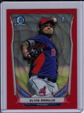 Elvis Araujo 2014 Bowman Chrome Red Wave Refractor #'d /25 Prospect Rookie Card