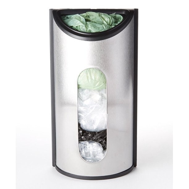 Easy-Access Opening Plastic and Grocery Bag Stainless Steel Organizer Holder 