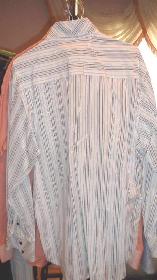 CAMISA DE VESTIR G.P.BELLINI 16 1/2 HERMOSA A RAYAS PARA HOMBRE, COMO NUEVA Foto 3 de 4