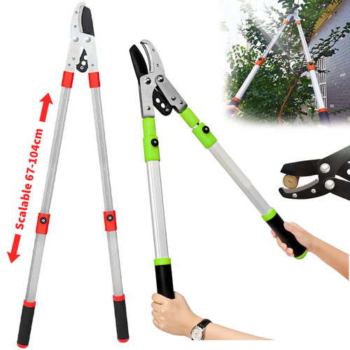 Heavy Duty Telescopic Long Handle Lopper Extend Tree Branch Anvil