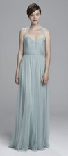 Amsale Tara Bridesmaid Dress Light Green Sz 8 Formal Prom Homecoming I07