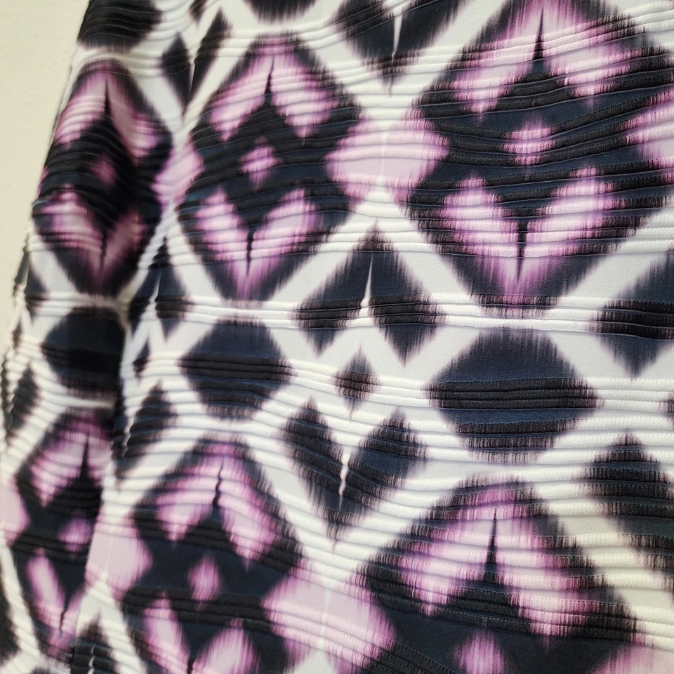 Vestido Jennifer Lopez 1X XL Blanco Púrpura Forrado Reunido Verano Vaina Playa Boho Foto 2 de 4