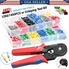 1400PCS Cord Pin End Bootlace Ferrule Terminals Cable Wire Crimp Connectors Kit