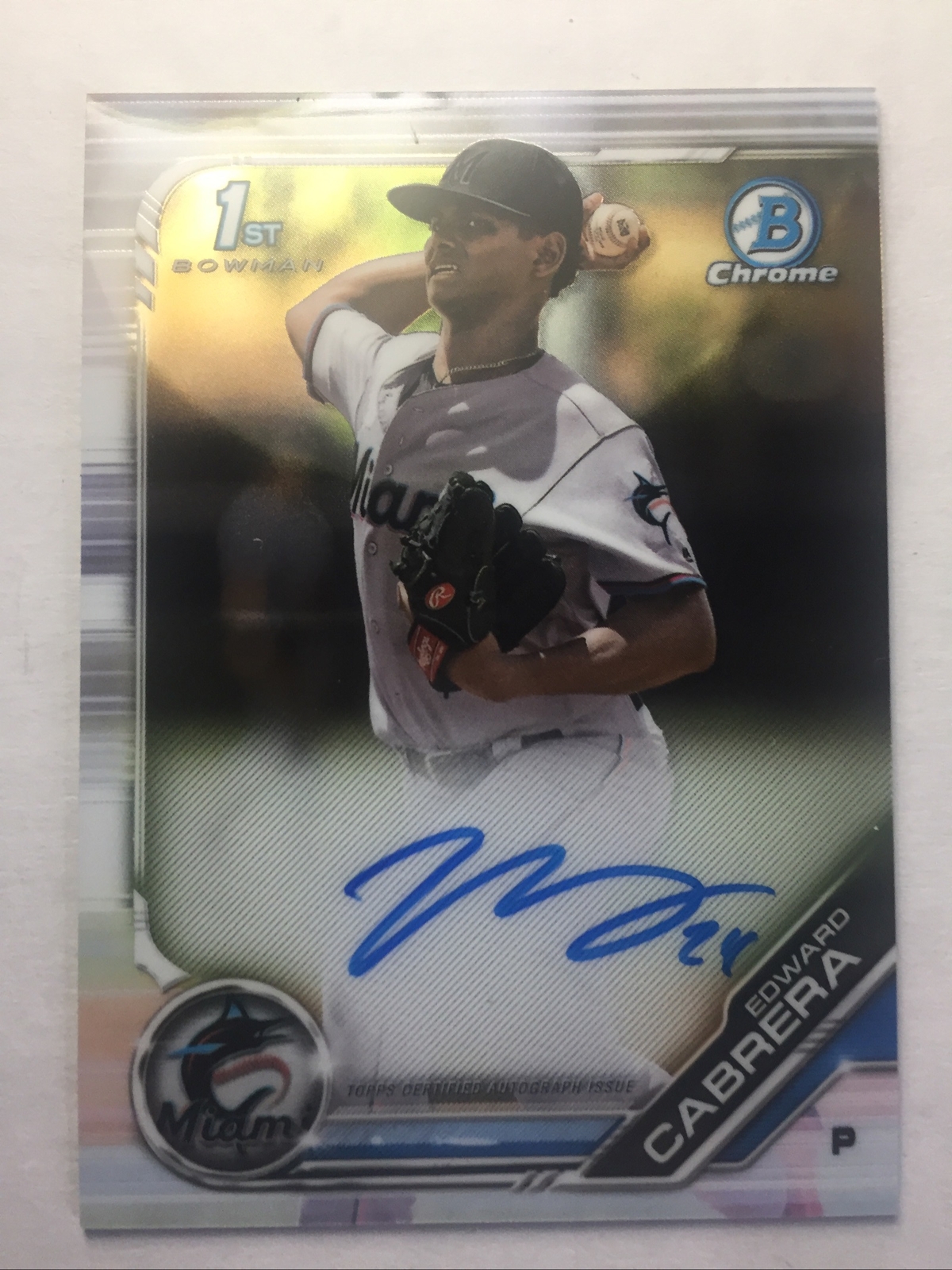 2019 Bowman Chrome #CPA-EC Edward Cabrera 1st RC Auto - Mint 🔥👀📈