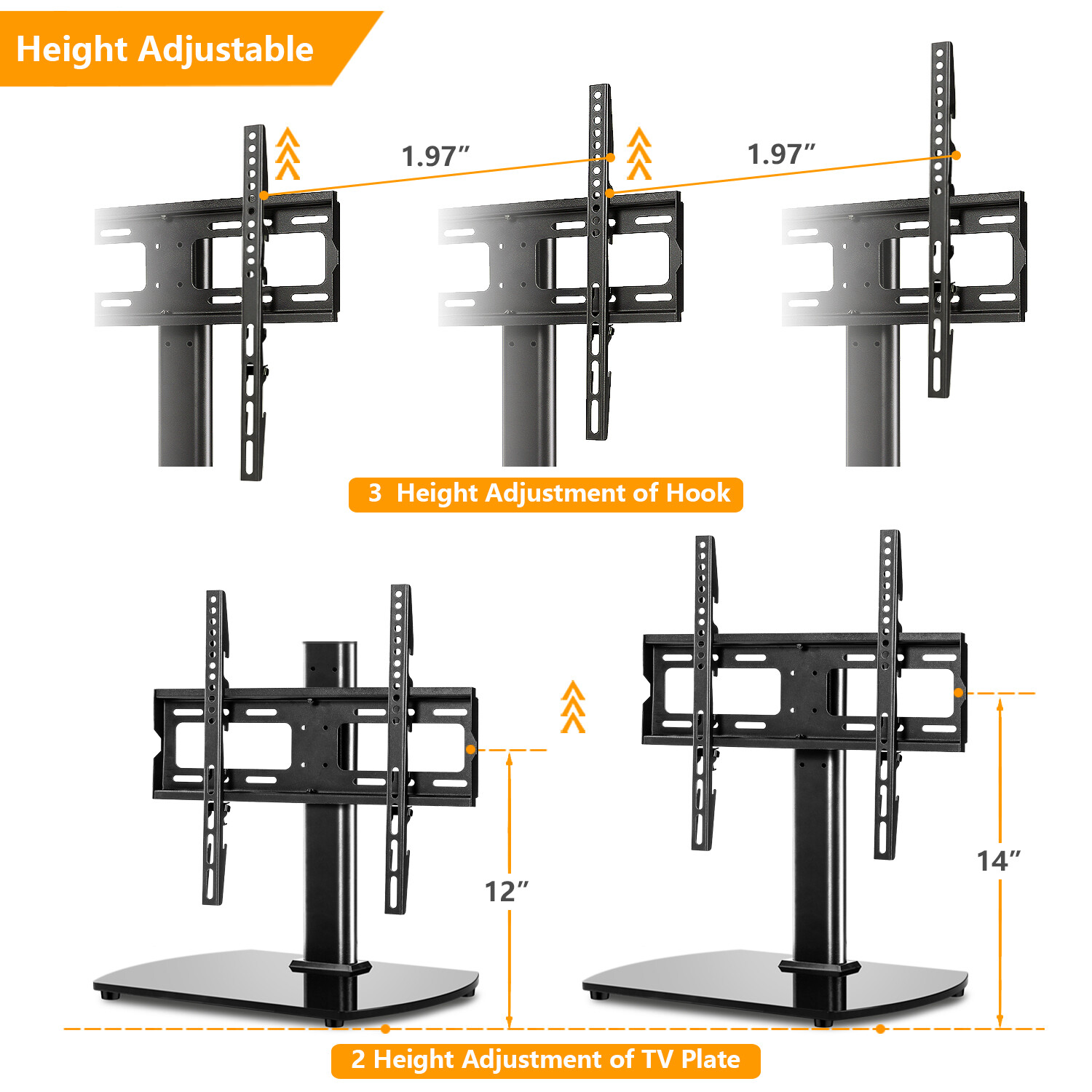 Universal Table top TV Stand w/ Swivel Mount for Most 2755" LED TV