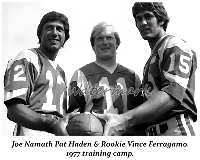 NFL 1977 Los Angeles Rams QB Joe Namath Pat Haden Vince Ferragamo