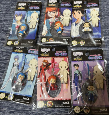 Evangelion x Rose O'Neal Kewpie Collab Asuka Rei shinji 6Set Keychain F/S