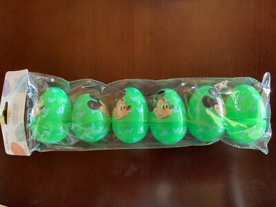 DISNEY EASTER EGGS MICKEY MOUSE GREEN PACK OF 6 EGGS NEW - PUBLIX