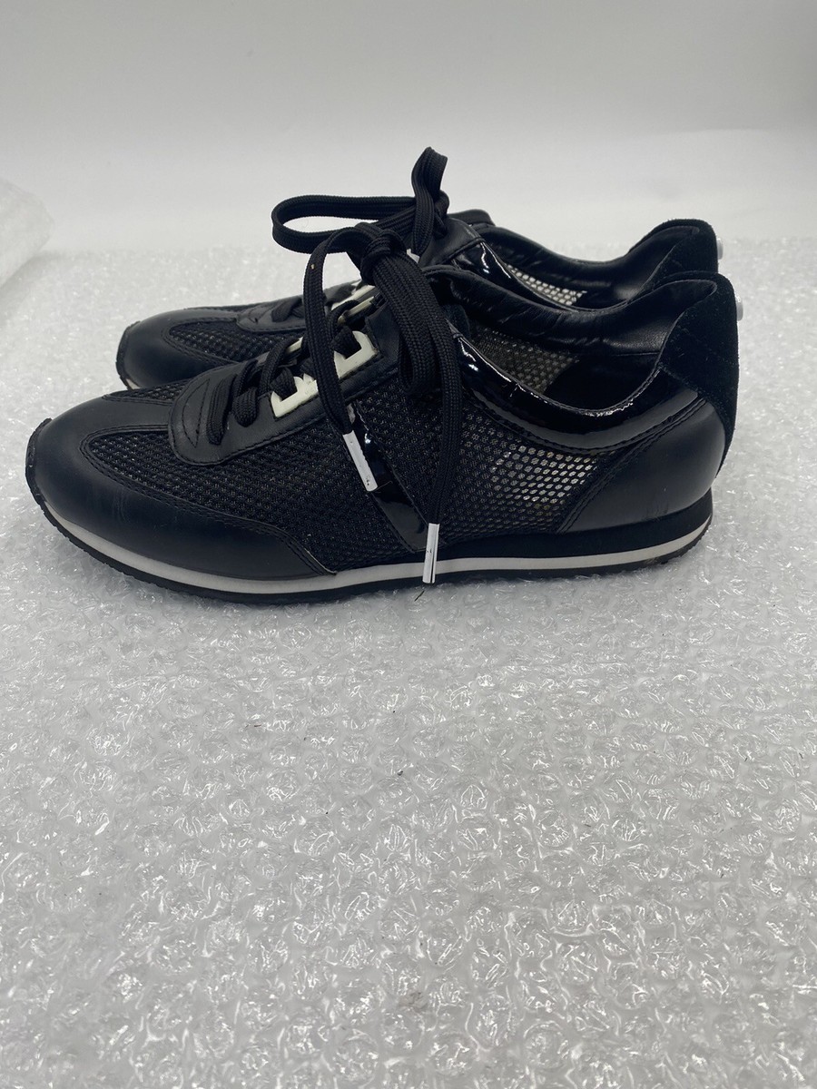 Michael Kors Size Black Leather Textile Wedges Lace Up Women’s Shoes