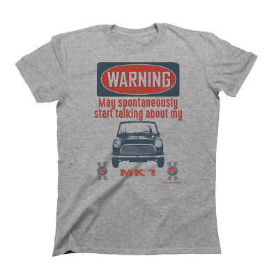 WARNUNG May Spontaneusly Talk About Mini Cooper Herren Bio Baumwolle T-Shirt Auto
