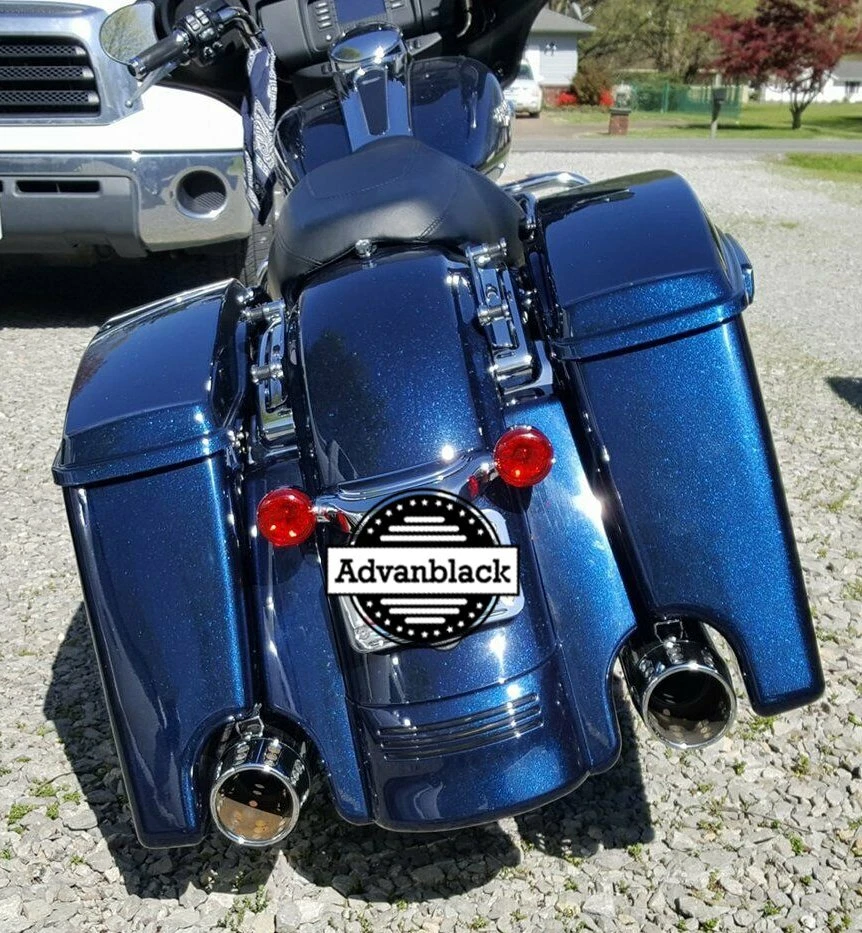 Big Blue Pearl Stretched Rear Fender Extension Fits 09 Harley