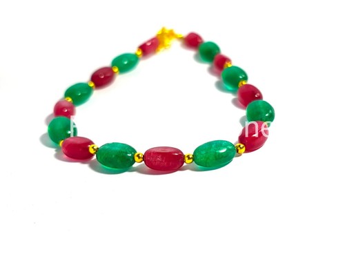 Minimalist Women Bracelet . Ruby Beaded Bracelet . Natural Stone Dainty Bracelet - Picture 4 of 9