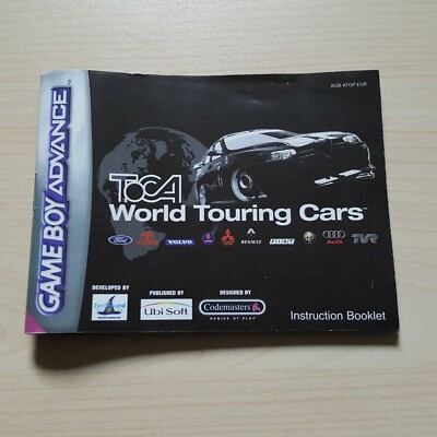 Toca World Touring Cars Anleitung Spielanleitung Nintendo GameBoy Advance