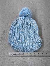 Coal Headwear Beanie Toque Womens One Size Blue Knit Brim Bill Lined Acrylic Pom