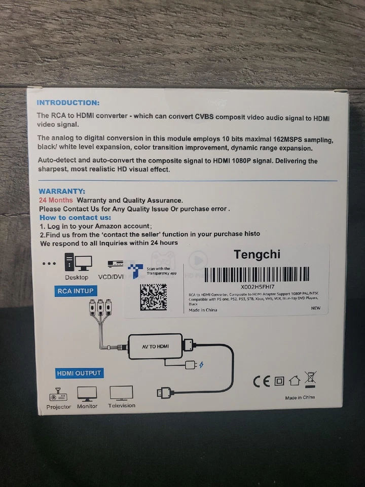 RCA AV to HDMI HD Converter Composite CVBS Audio Video Adapter Wii NES SNES - Image 3 of 4