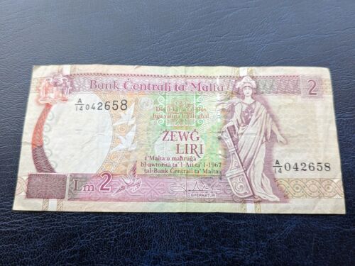 Malta 2 Liri 1967 Banknote Note - 第 1/2 張圖片