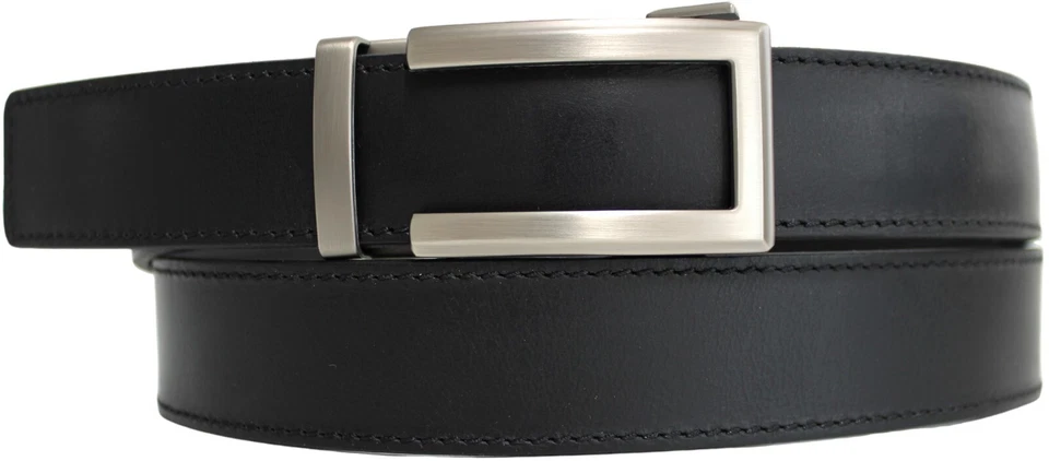 Genuine Leather Ratchet Dress Belt with Automatic Sliding Buckle 41028 - Image 3 of 4