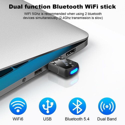 Adaptateur Bluetooth WLAN USB 2.0 AX900Mbs clé Wi-Fi Bluetooth 5.4 WiFi6 pour... - Photo 3/7