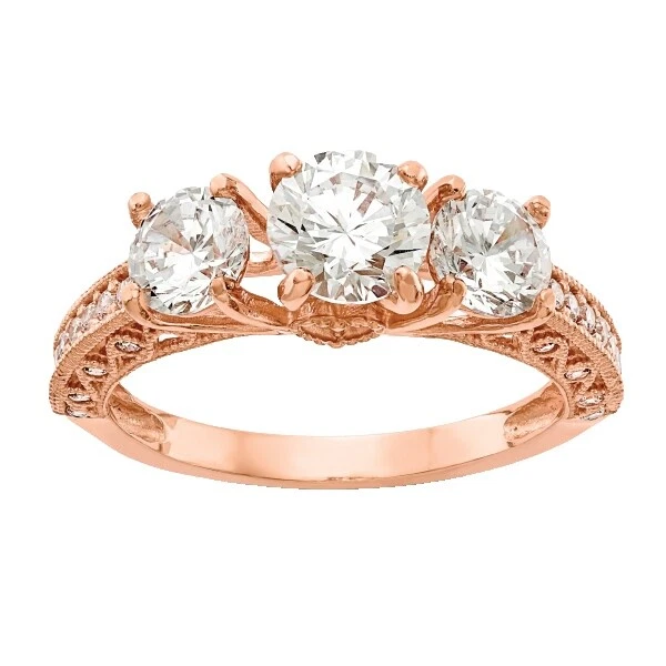 Cubic Zirconia Anillo Chapado en Oro Rosa Anillos de Moda