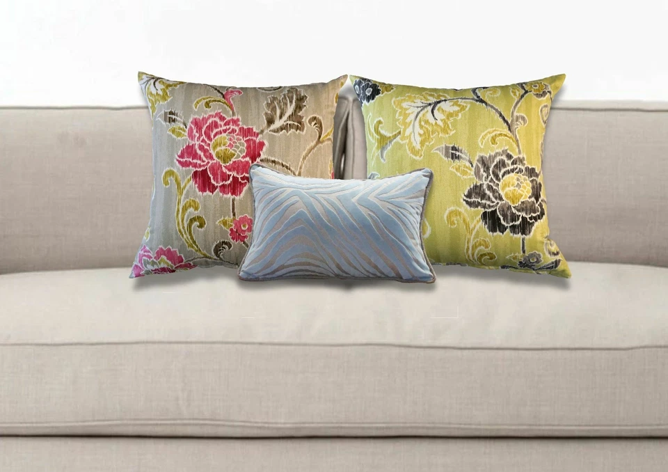 Funda de almohada con detalles de satén de algodón floral Biarritz 21x21 LA CAMA BIEN VESTIDA Foto 2 de 4