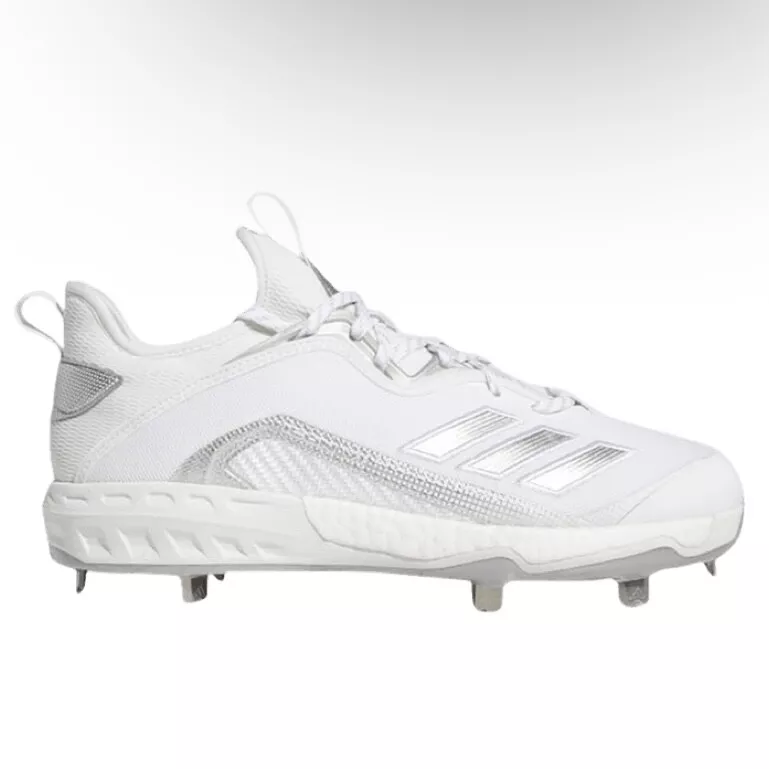 Adidas Icon 6 Metal Baseball Cleats Boost White Silver FV9341