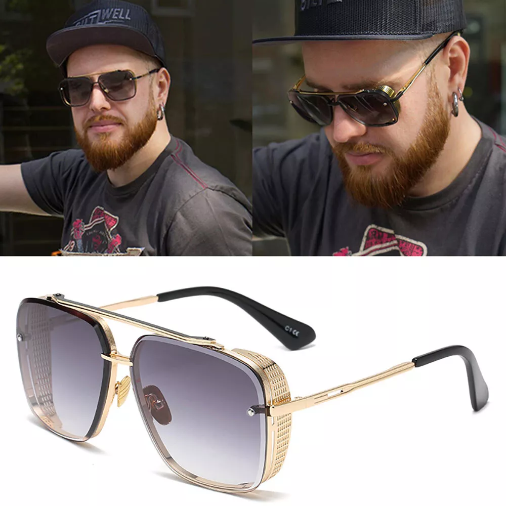 SQUARE SUNGLASSES OVERSIZED Fashion Designer Celebrity Men Women Sunglasses  £9.87 - PicClick UK