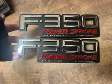 Fits 92-96 1992-1996 Ford Truck F350 Power Stroke Turbo Diesel Emblems chrome